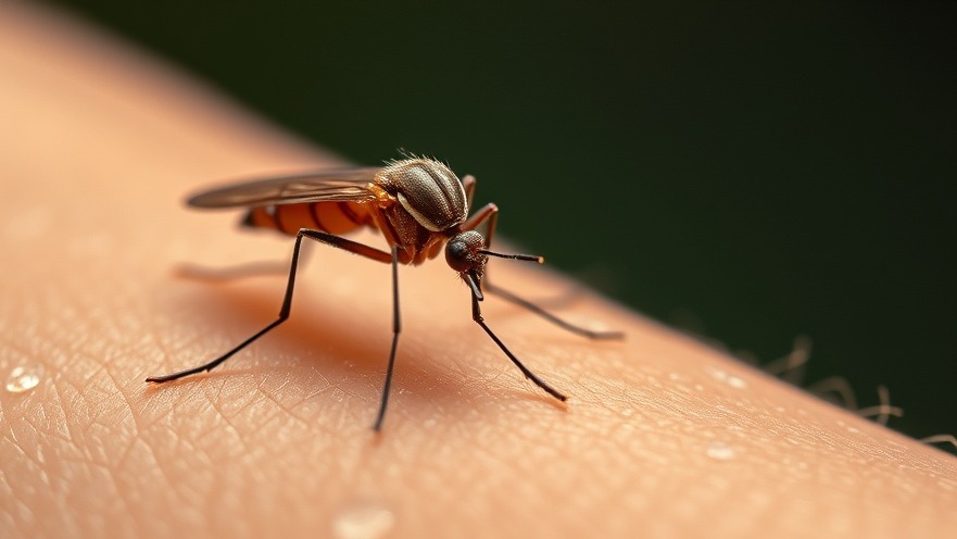 Close-up of a mosquito on a human arm, showcasing behaviors related to mosquito attraction.