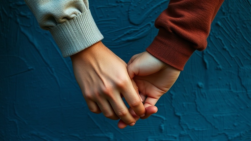 Close-up of two people holding hands, symbolizing emotional wellbeing and relationship dynamics in Houston.