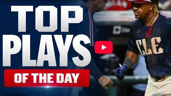José Ramírez celebrates his 1,000th RBI in navy uniform.