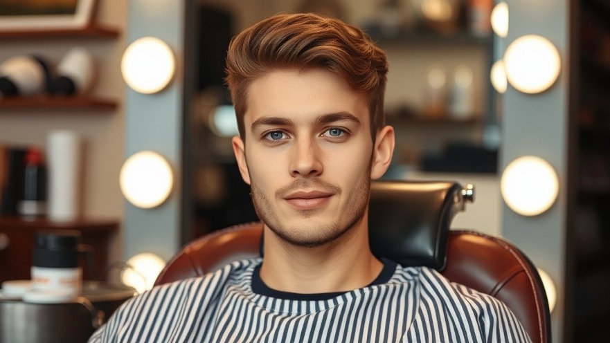 Young man enjoying barber services at a local barbershop in Argyle.