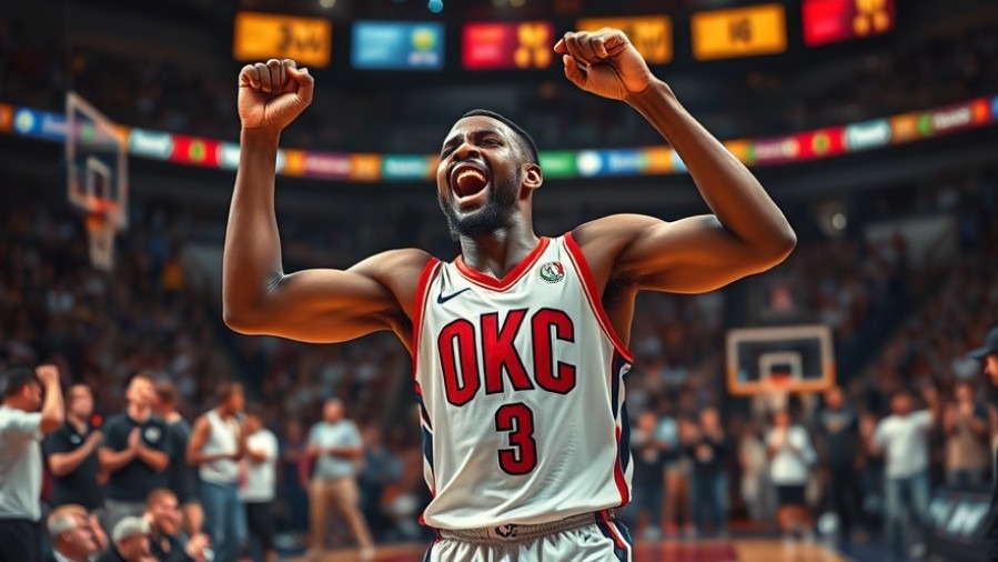 Intense OKC player celebrates with dynamic gestures in NBA December 2025 basketball highlights.