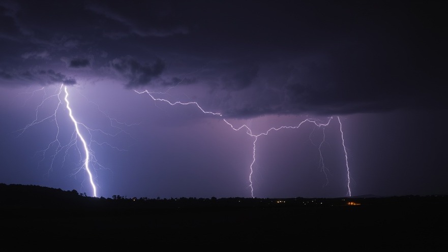 Dramatic lightning strikes illuminate stormy San Antonio night weather