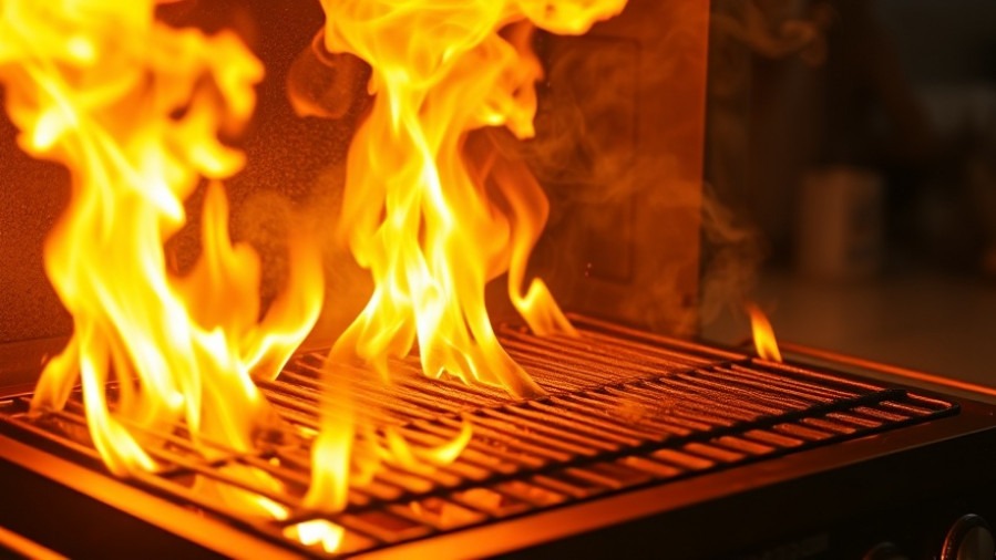 Grill ablaze in a kitchen, symbolizing San Antonio cultural events and food festivals.