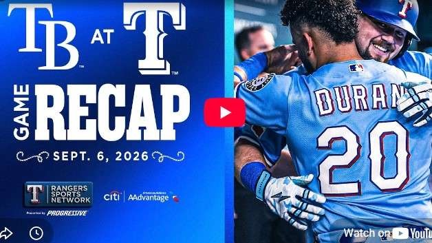 Rangers vs Rays Game Recap: Players celebrate on field.