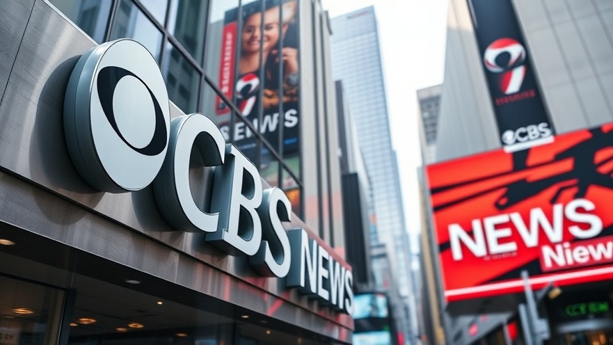 Close-up of CBS News studio showcasing modern design amidst media industry trends.