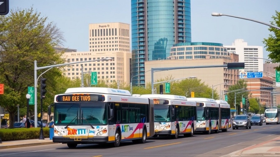 DART buses on road highlighting public transit updates Dallas.