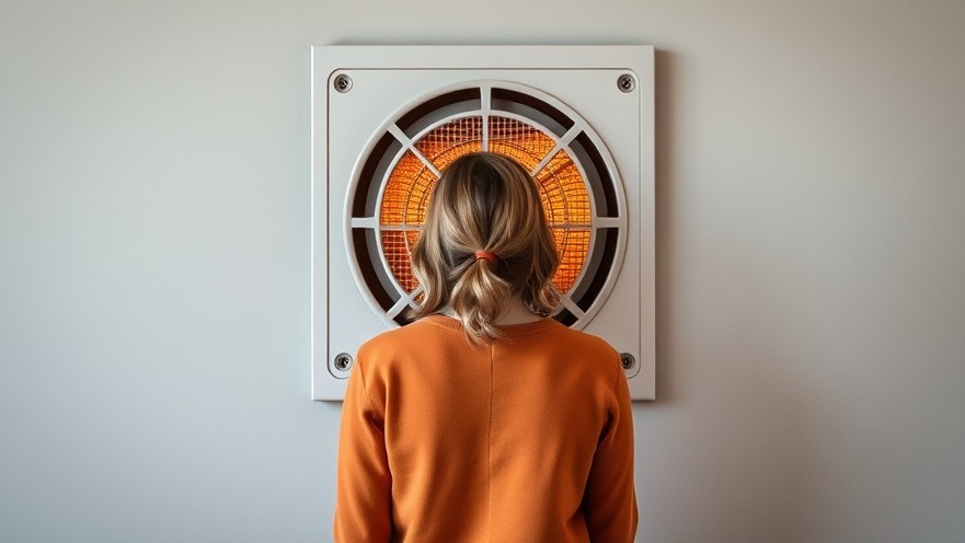 Woman enjoying winter skin care by a heat vent, sharing skin hydration tips.