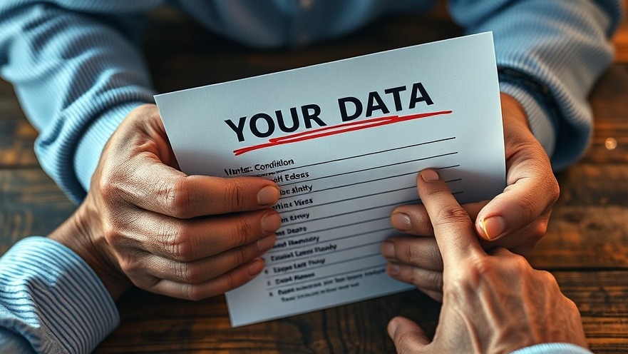 Aged hands holding a medical document titled 'YOUR DATA' highlighting data privacy laws.