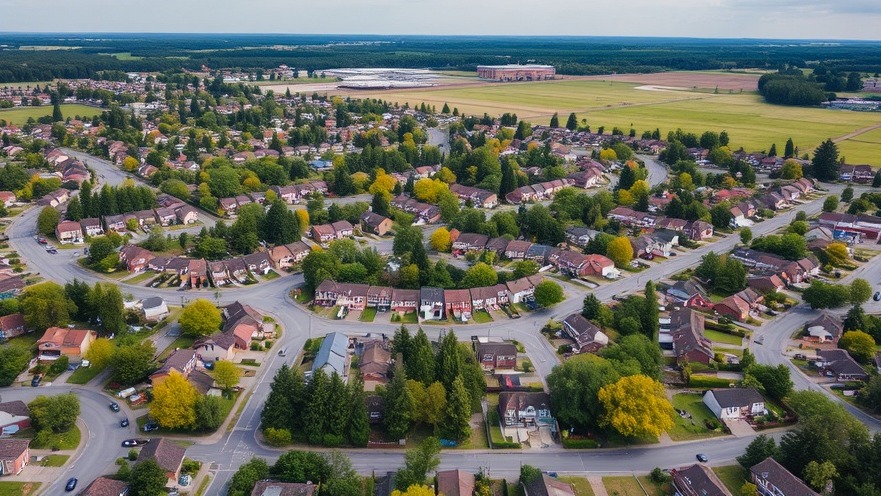 Aerial view of a neighborhood highlighting Dallas rental costs and affordable housing in Texas.