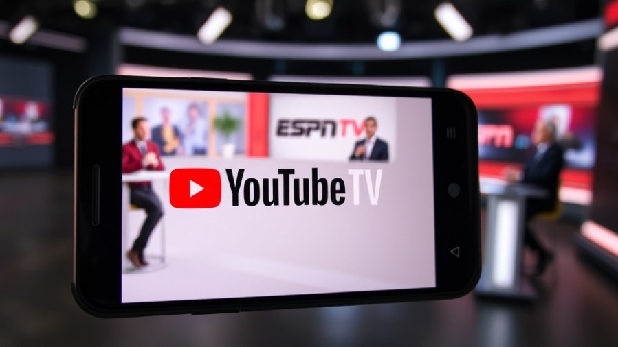 Close-up of YouTube TV logo on smartphone, capturing sports streaming disputes.