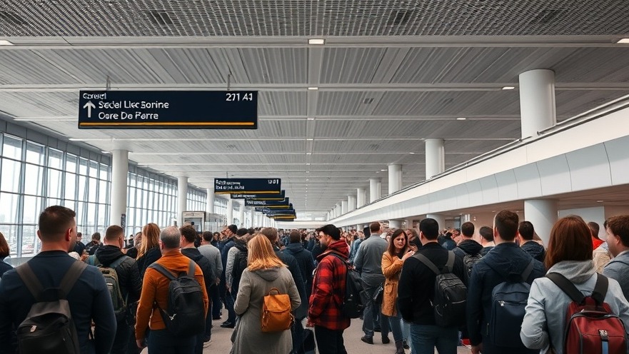 Long lines of travelers at the airport terminal amid Austin news today.