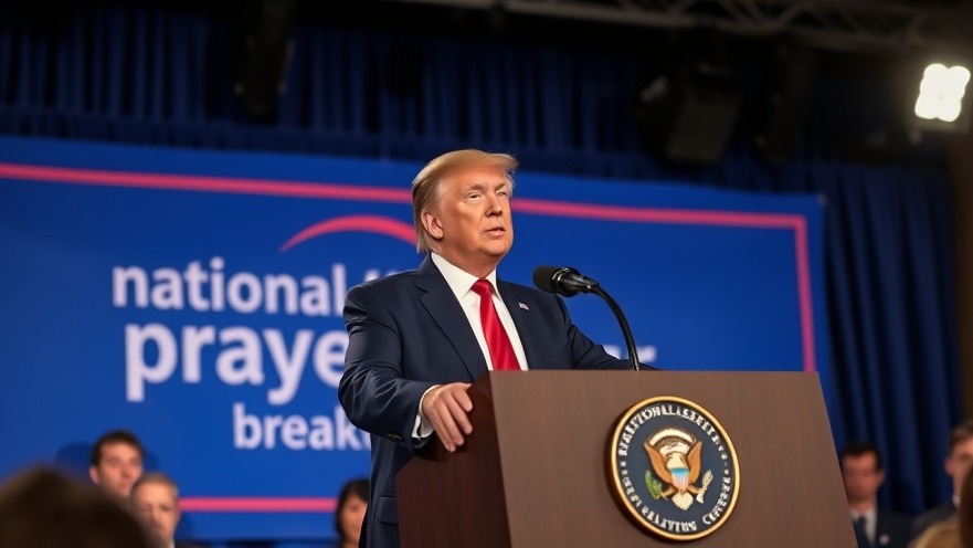 Trump news: Confidently addressing audience at national prayer breakfast.