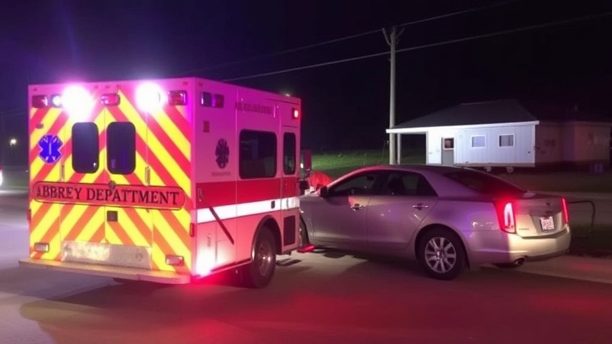 Aubrey Fire Department ambulance involved in a collision while responding to an emergency in Dallas.