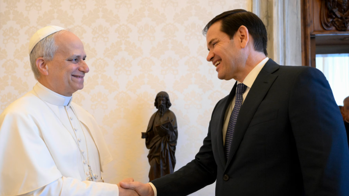 US and Vatican diplomatic relations depicted in a gift exchange.