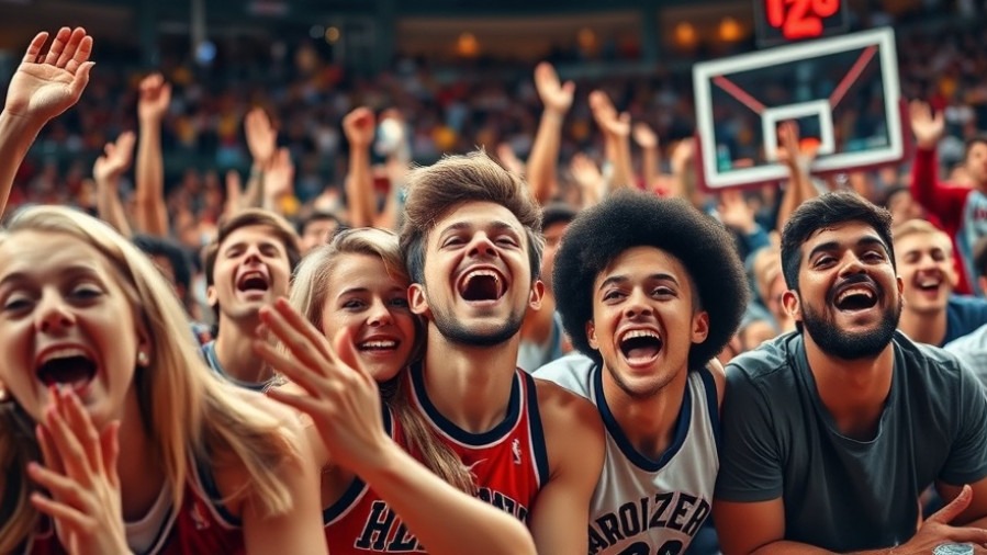 Lively basketball fans showing enthusiasm in a vibrant stadium during NBA highlights.