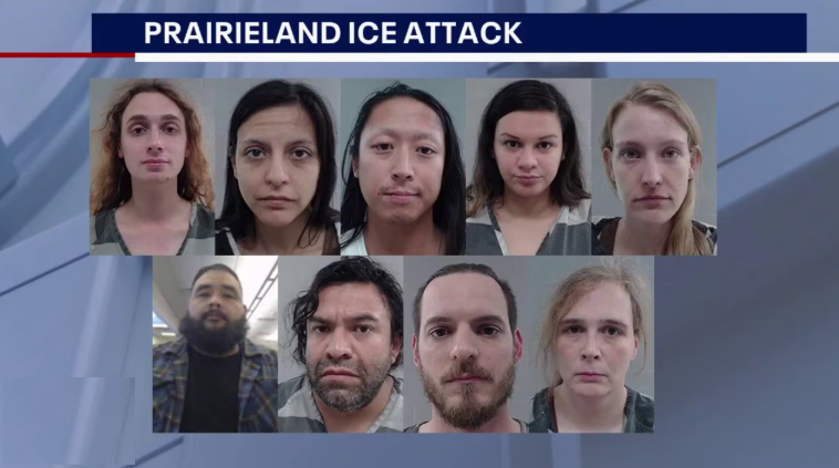 Composite image with nine individuals showing serious expressions under a breaking news headline.