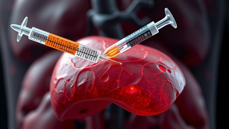 Human liver with OZEMPIC hypo needle, illustrating insulin resistance and liver health.
