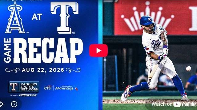 Rangers vs Angels Game Recap: baseball player swinging bat