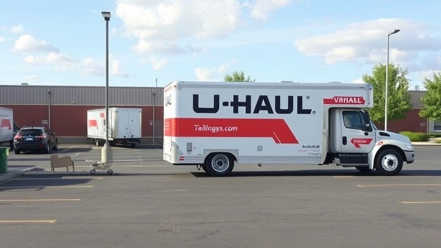 U-HAUL trailer in parking lot highlighting travel patterns and demographic shifts.