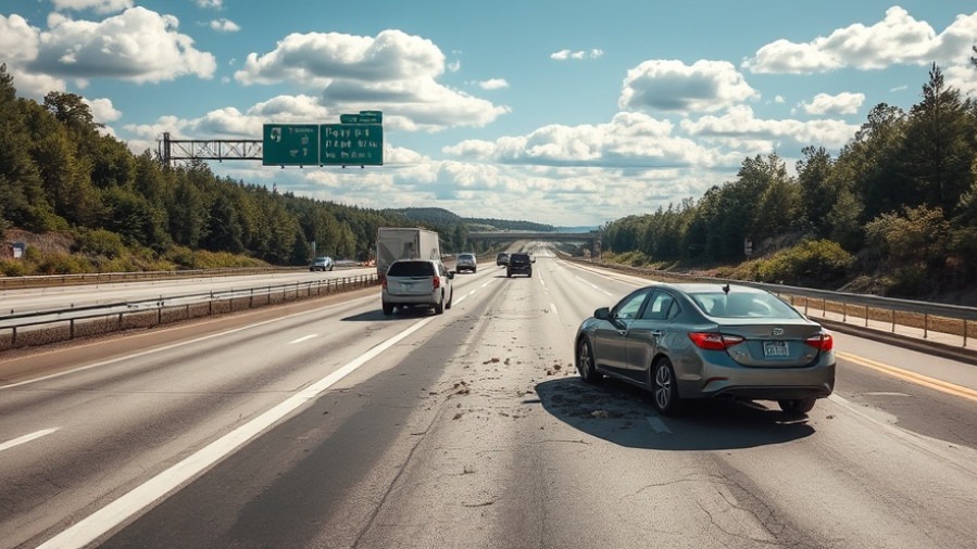 Car crash on highway highlighting San Antonio traffic safety concerns.