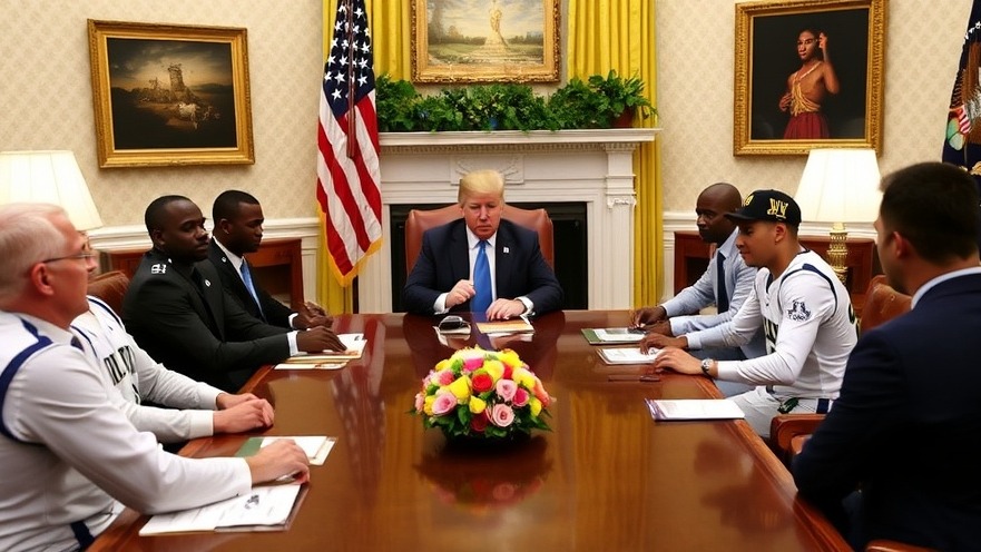 Trump in Oval Office with sports stars, a key event in Houston local news.