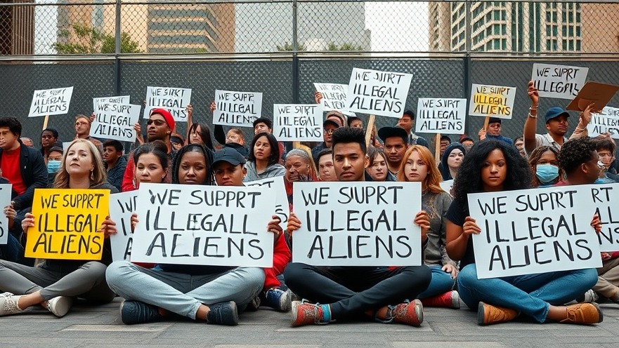 Diverse protesters unite against ICE detention facilities, holding signs in an urban setting.