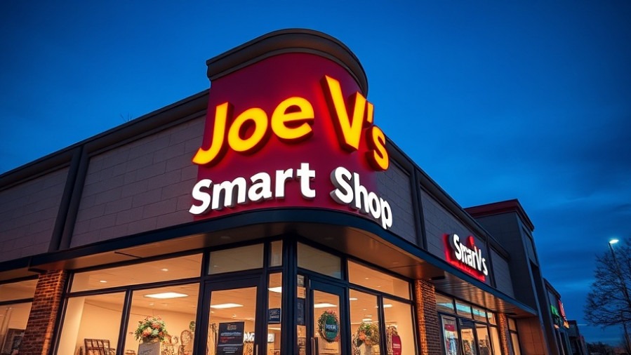 Joe V's Smart Shop at dusk, showcasing affordable groceries in Dallas.