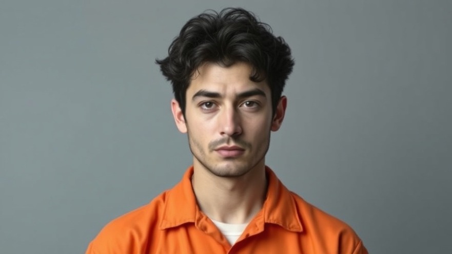 Young man in prison jumpsuit symbolizes San Antonio drug trafficking issues.