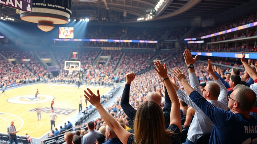 Cheering fans in the arena celebrate Dallas Mavericks news and basketball scores today.