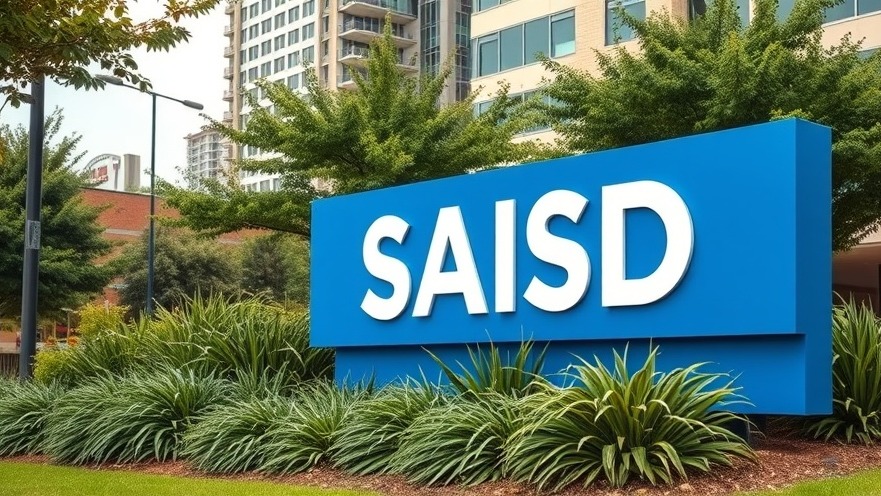 SAISD school district sign in lush greenery, highlighting local education issues San Antonio.