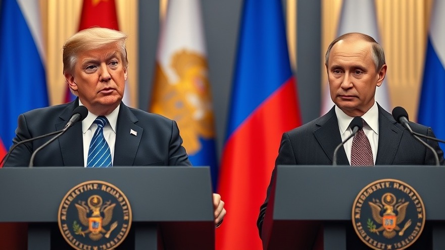 Trump and Putin at podiums addressing the audience at a national news summit.
