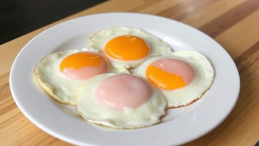 Three fried eggs on a plate, showcasing healthy living in Houston.