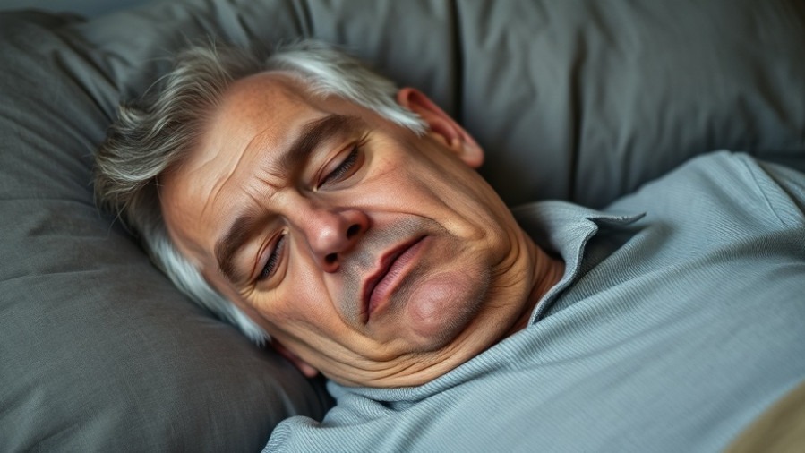 Older man snoring during sleep, highlighting healthy aging tips and snoring solutions.