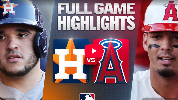 Astros vs. Angels Highlights intense face-off promotional image.
