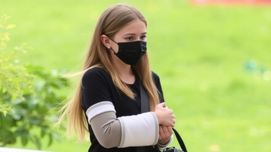 Kai Trump injury details: seen in an arm sling, emphasizing sports recovery insights.