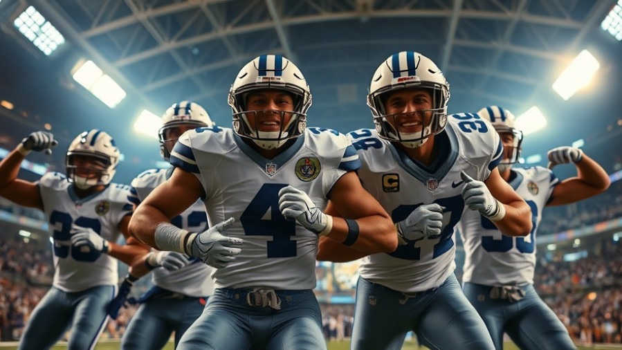 Dynamic Dallas Cowboys players in a vibrant stadium during NFL week 12 preview.