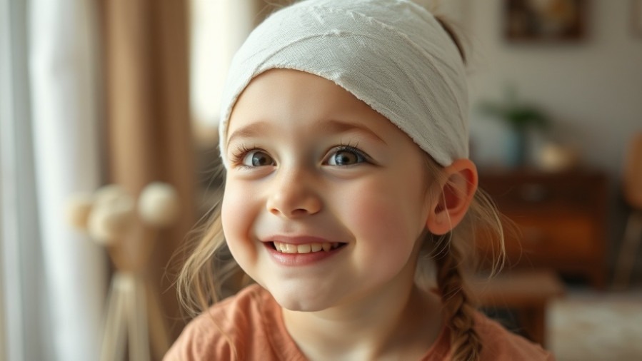 Young girl with a bandage on her head returns home after church shooting recovery in Minneapolis.