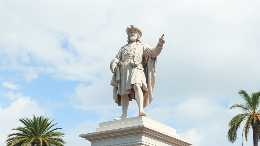Statue of Christopher Columbus symbolizing cultural celebrations and national identity