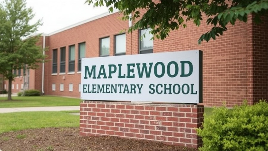 Maplewood Elementary School sign highlighting Austin community news.