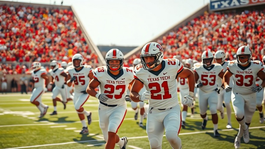 Dynamic Texas Tech Red Raiders game scene with cheering crowd, showcasing Big 12 Football recap.