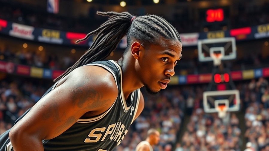 San Antonio Spurs player Stephon Castle exhibiting basketball confidence amid dynamic action.