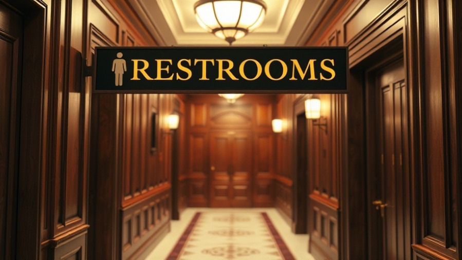 Elegant restroom sign illustrating women's facilities in Texas, amid gender identity laws.