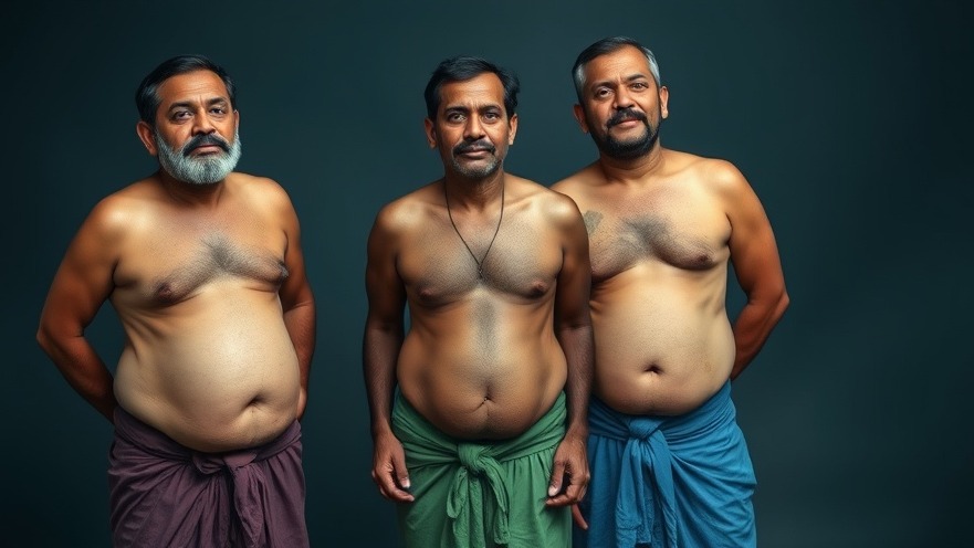 Three Eastern Indian men showcasing mindful eating habits for balanced nutrition.