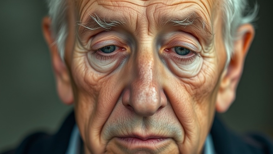 Confused older man with sleepy eyes, exploring mental wellness for seniors.