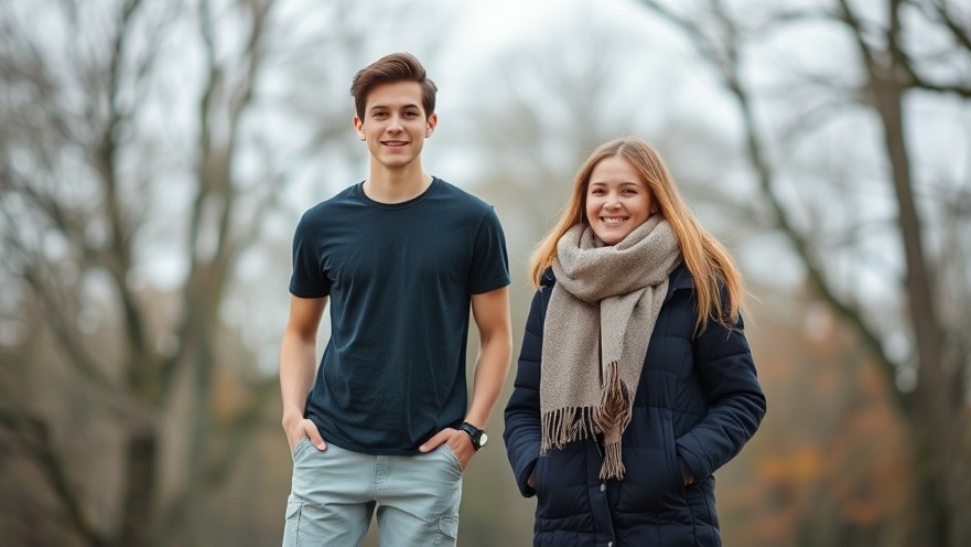 San Antonio news today: young man in summer attire with woman in winter coat.