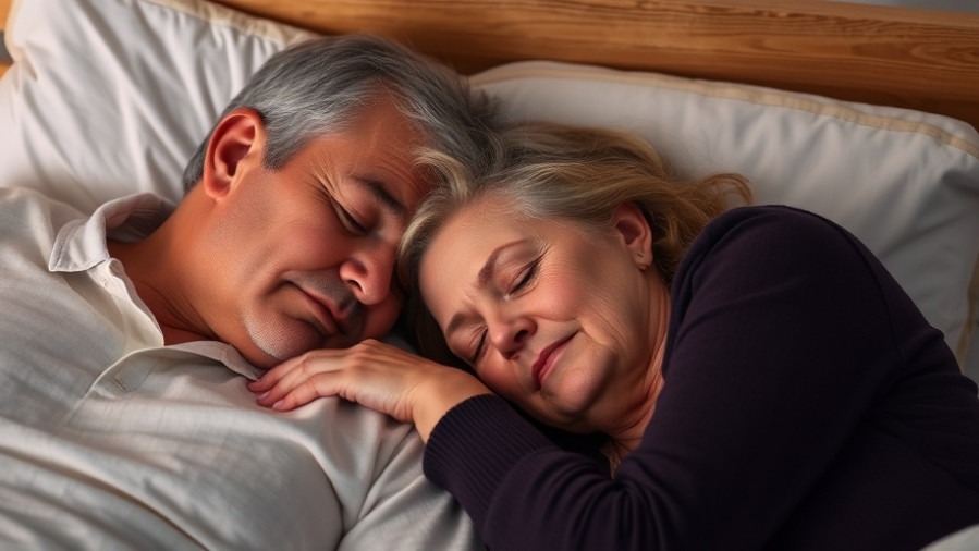 Senior couple practicing sleep hygiene tips for seniors, sleeping peacefully.