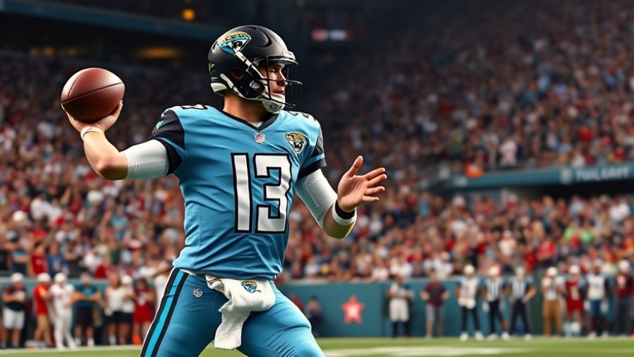 Jacksonville Jaguars quarterback throwing a football amidst NFL interceptions excitement.