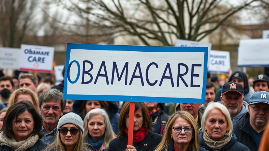 Unhappy people around an 'OBAMACARE' sign discussing Medicare drug prices 2026.