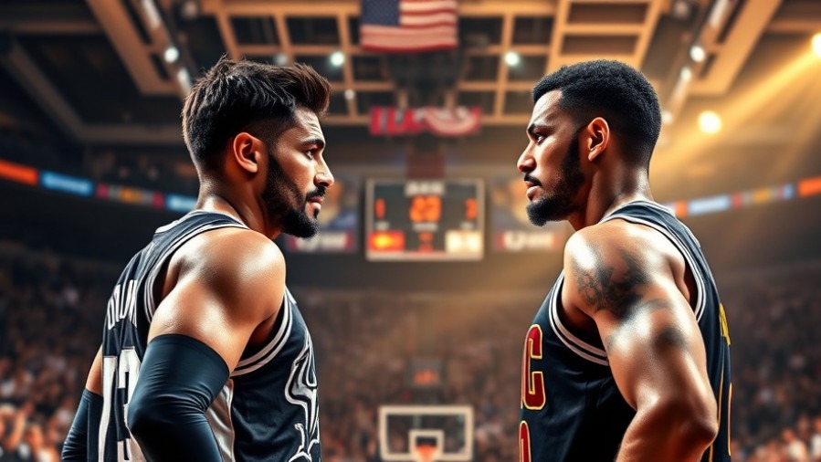 San Antonio Spurs vs Cleveland Cavaliers in a dynamic basketball showdown, showcasing team rivalry.