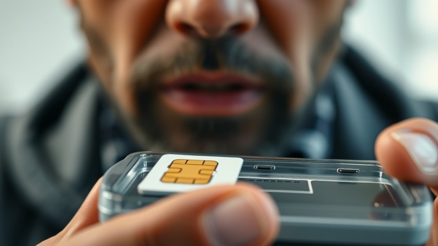 Close-up of a SIM card highlighting telecommunications regulations in cybersecurity policy